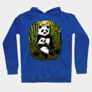 cute panda eating bamboo Hoodie